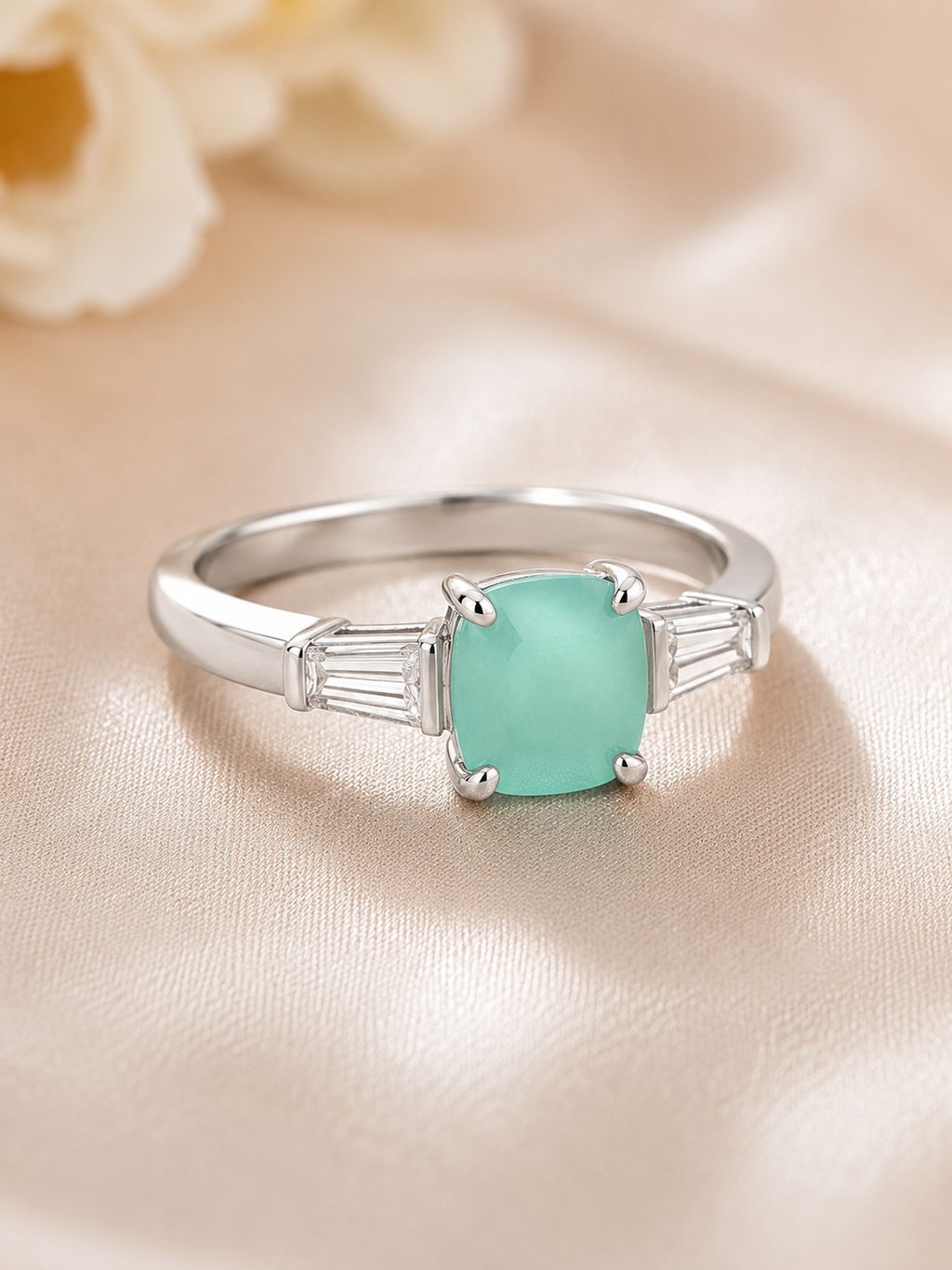 Praynil Aqua Serenity Solitaire Ring