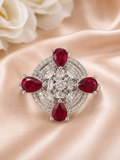 Ruby Blossom Halo Ring