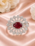 Praynil Scarlet Bloom Statement Ring