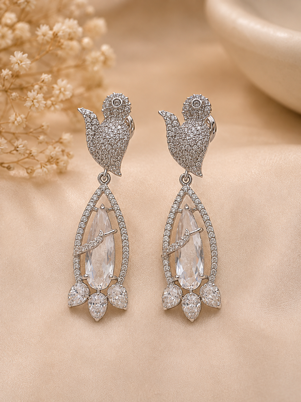 Royal Peacock Teardrop Necklace Set