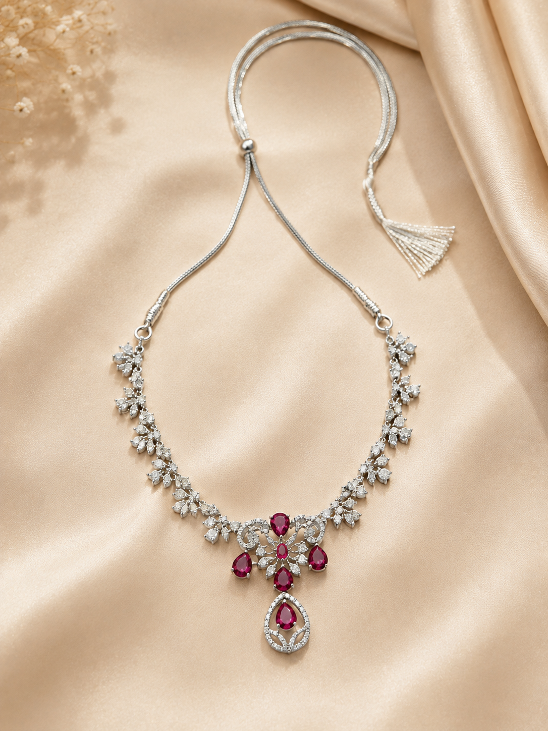 Ruby Bloom Elegance Necklace Set
