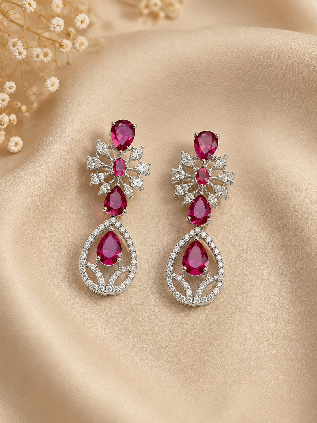 Ruby Bloom Elegance Necklace Set