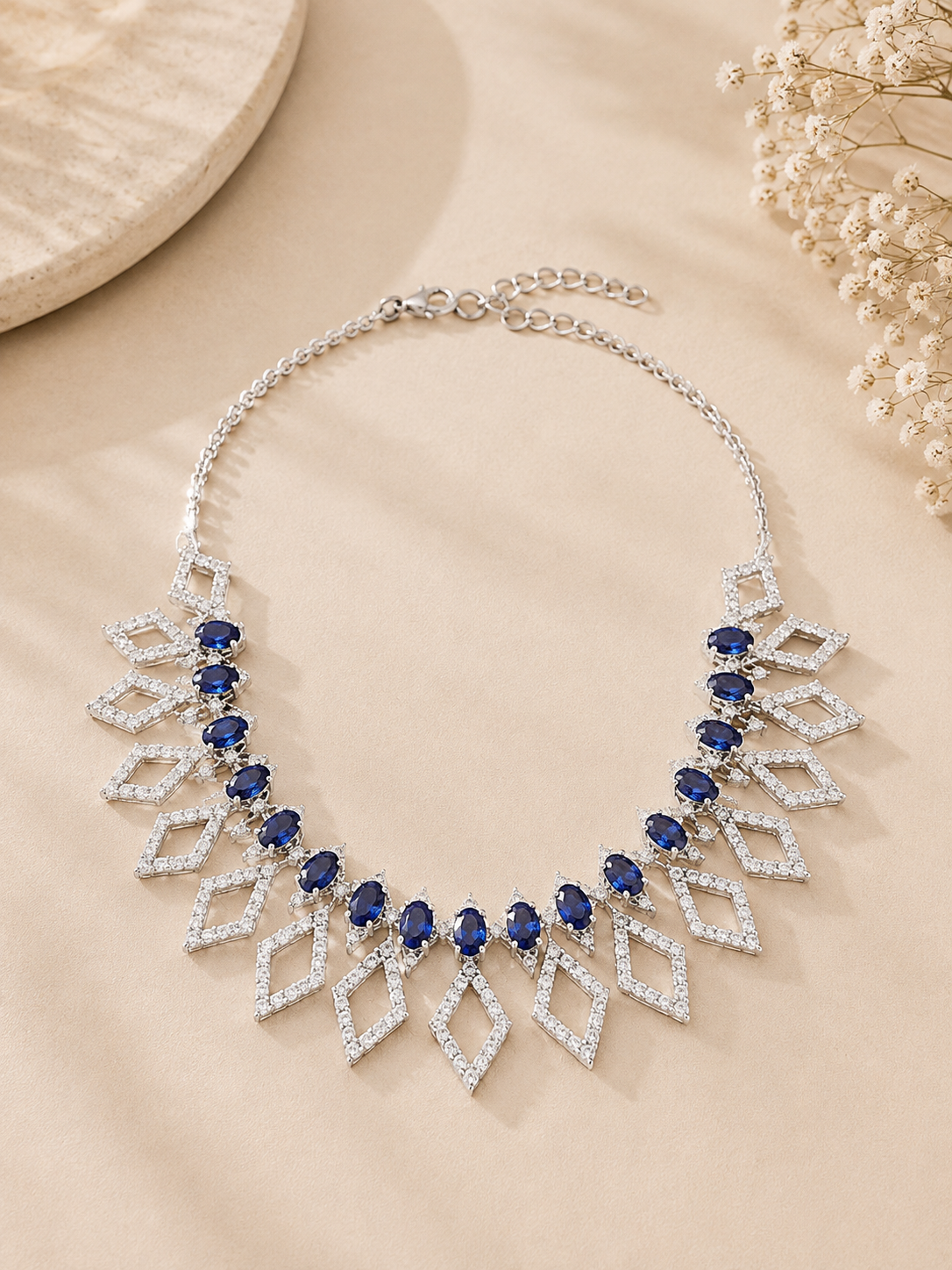 Midnight Sapphire Diamond Statement Necklace Set