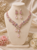 Floral Elegance AD Drop Necklace