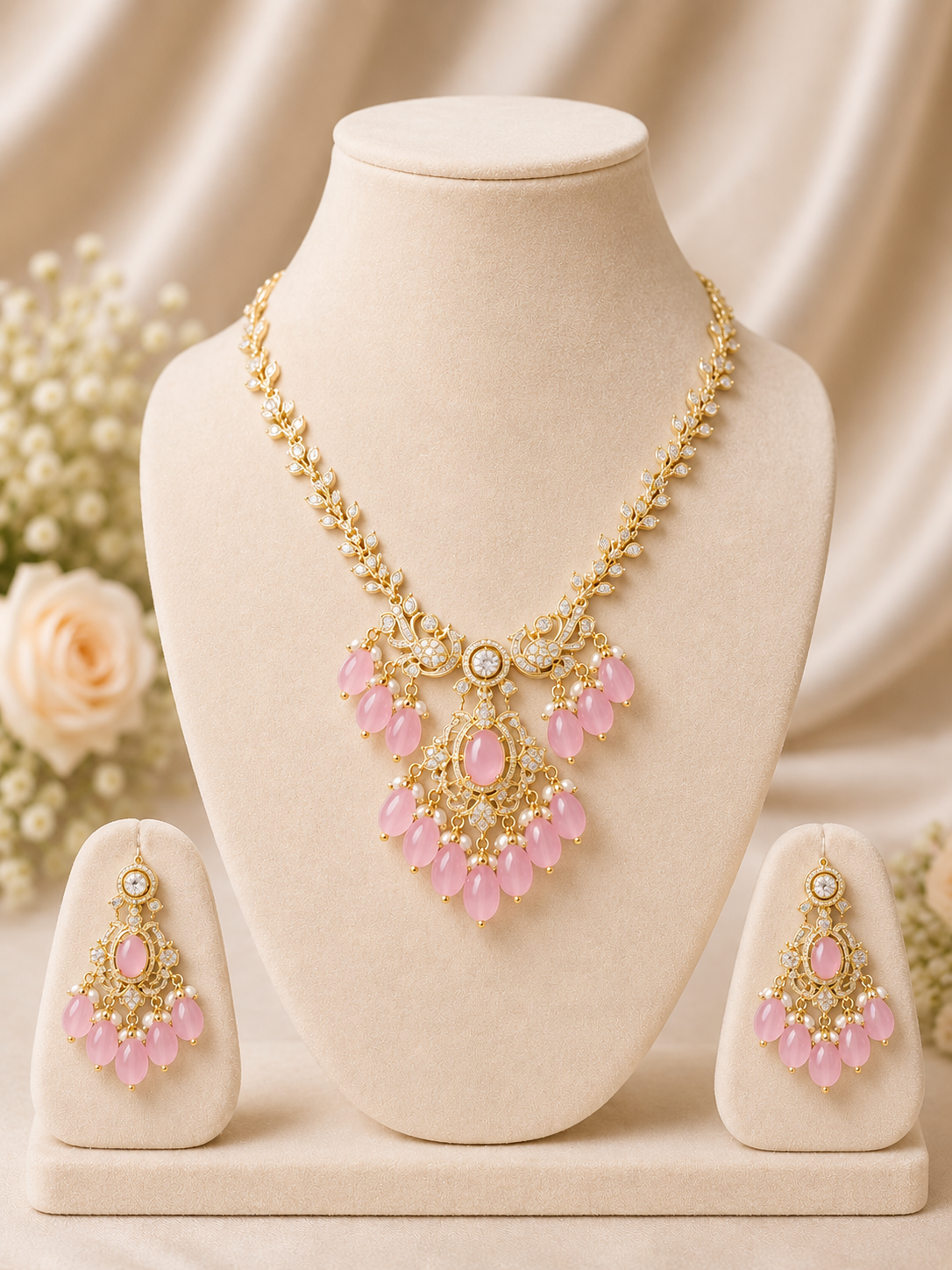 Blush Royale AD Statement Necklace Set