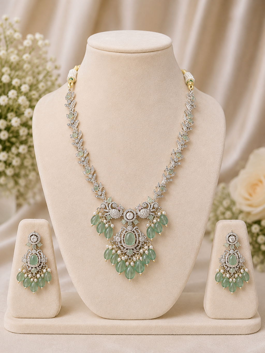 Emerald Royale AD Statement Necklace Set