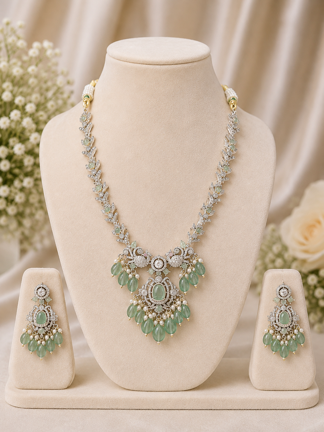 Emerald Royale AD Statement Necklace Set