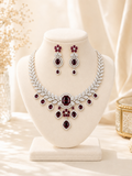 Ruby Elegance AD Bridal Necklace Set