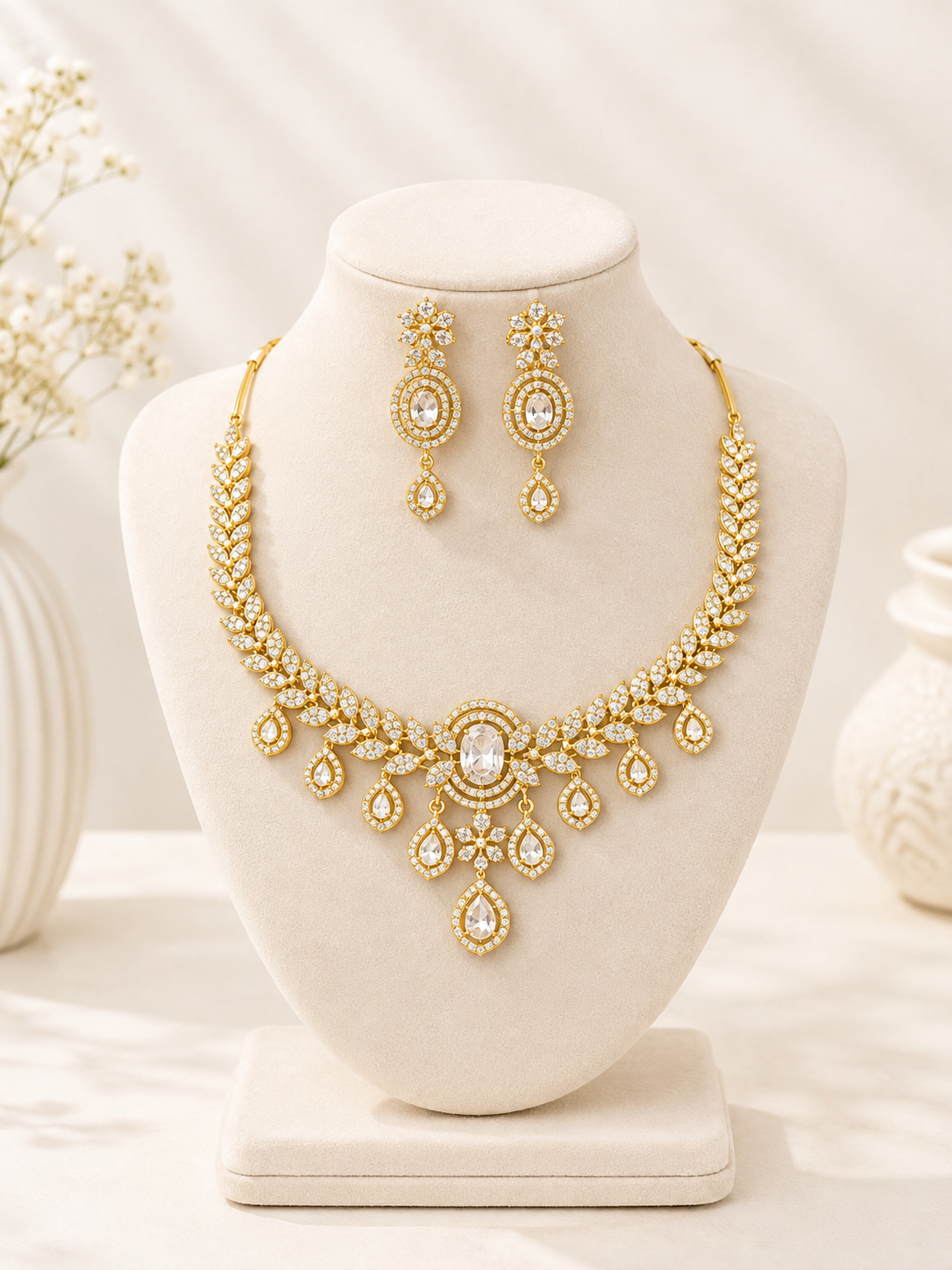 Celestial Crystal Bridal Necklace Set