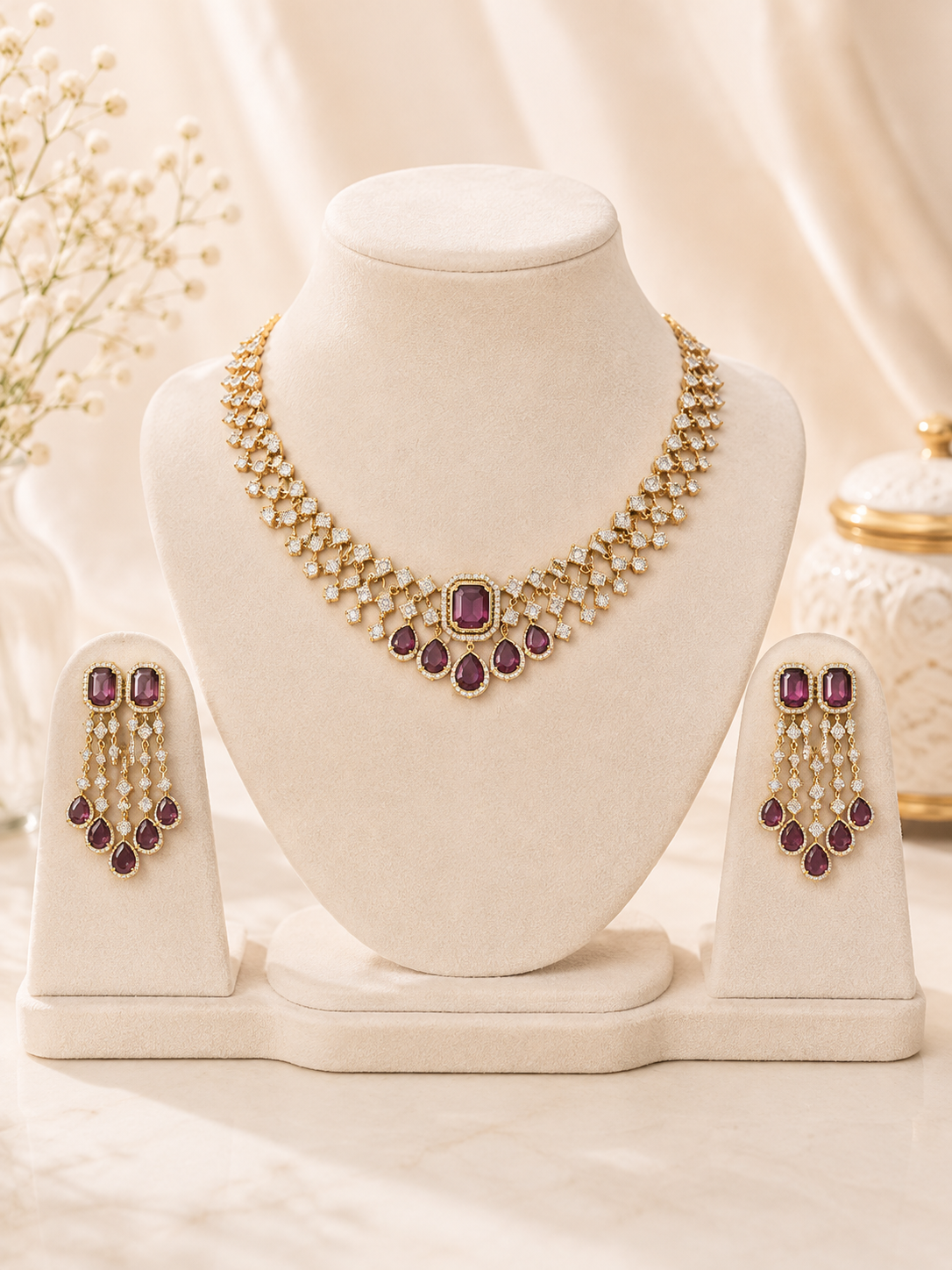 Ruby Royale Necklace Set