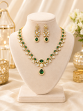 Luxury Emerald Green CZ Necklace Set for Women