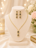 Luxury Black Stone Gold Necklace Set for Women