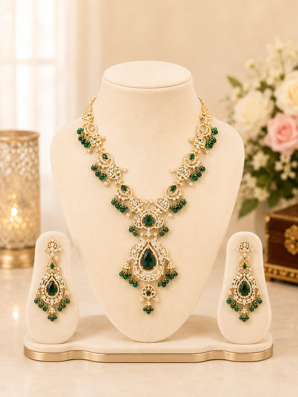 Emerald Enchant Luxury Necklace Set