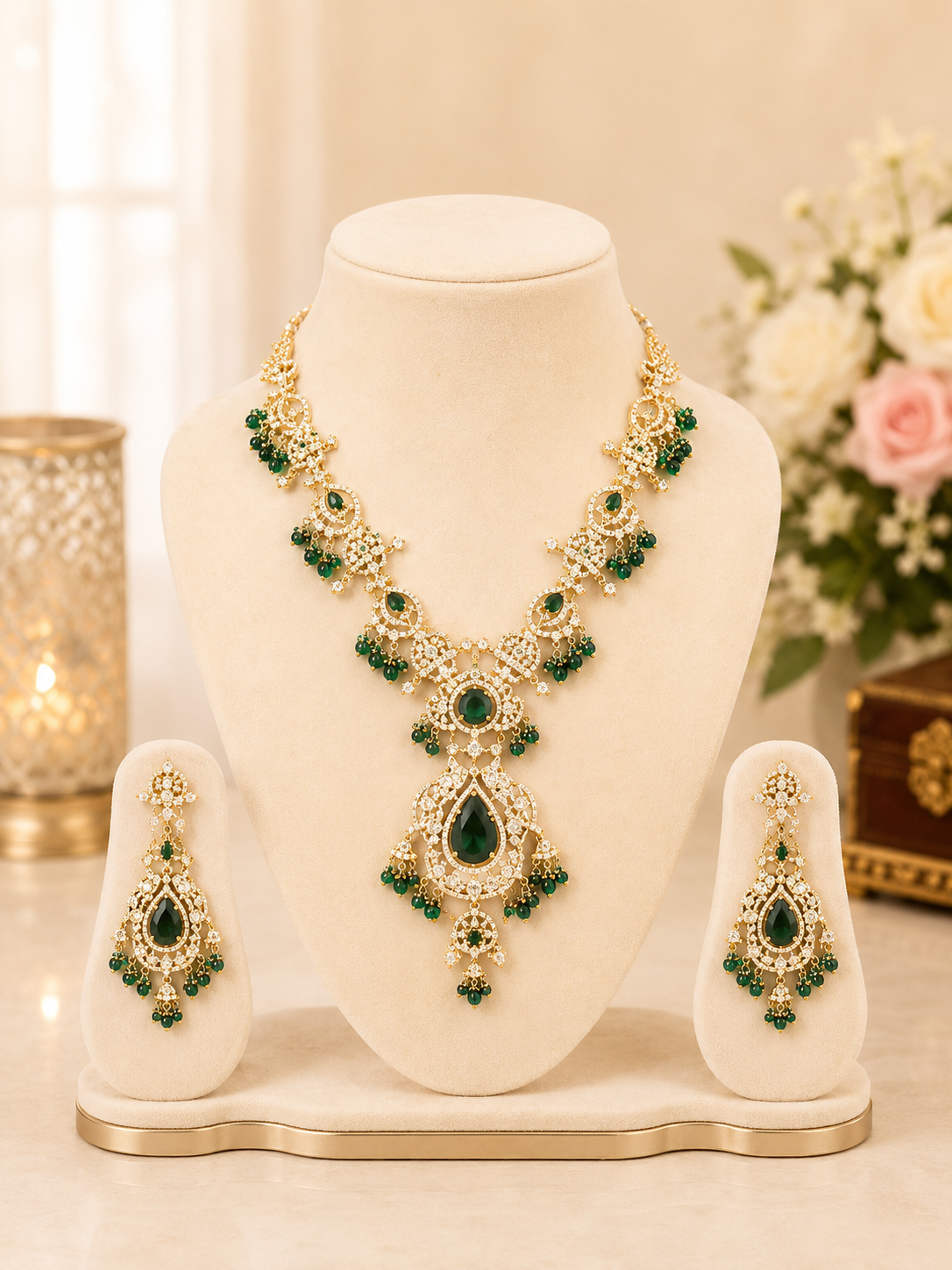 Emerald Enchant Luxury Necklace Set