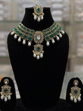 Emerald Pearl Kundan Bridal Necklace Set
