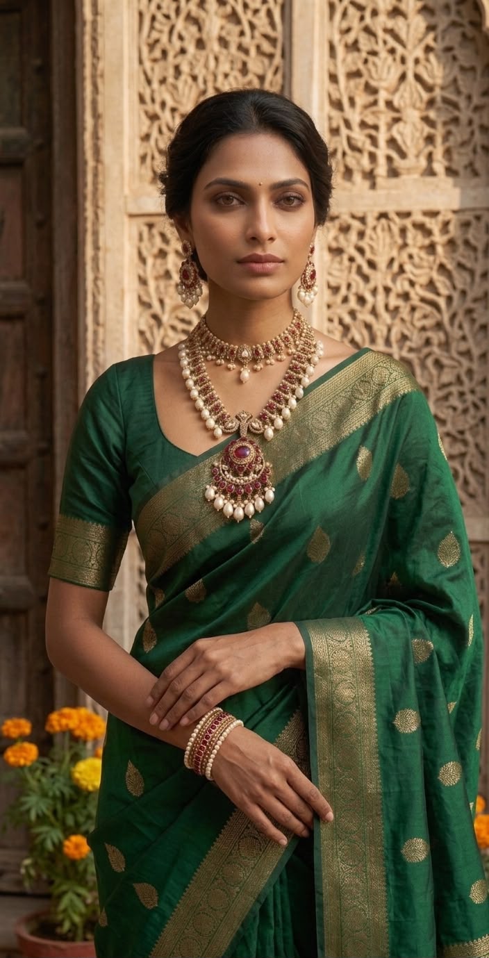 Maharani Ruby Pearl Jewelry Set