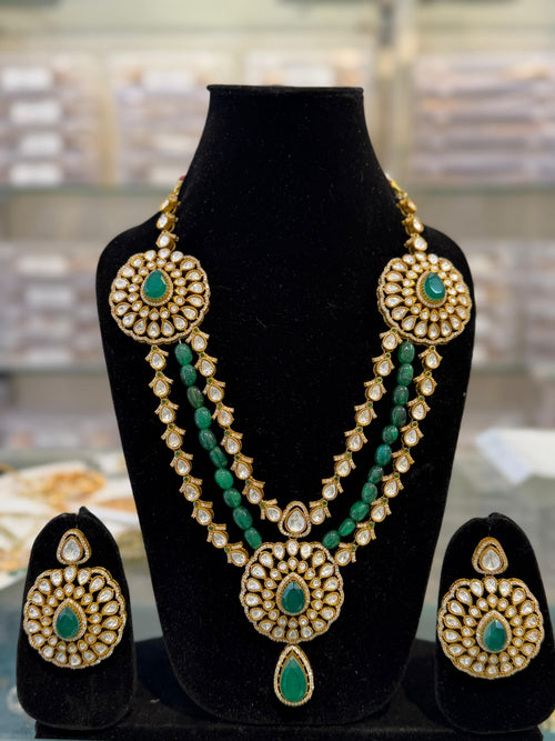 Emerald Radiance Kundan Bridal Necklace Set