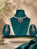 Ruby Blossom American Diamond Necklace Set