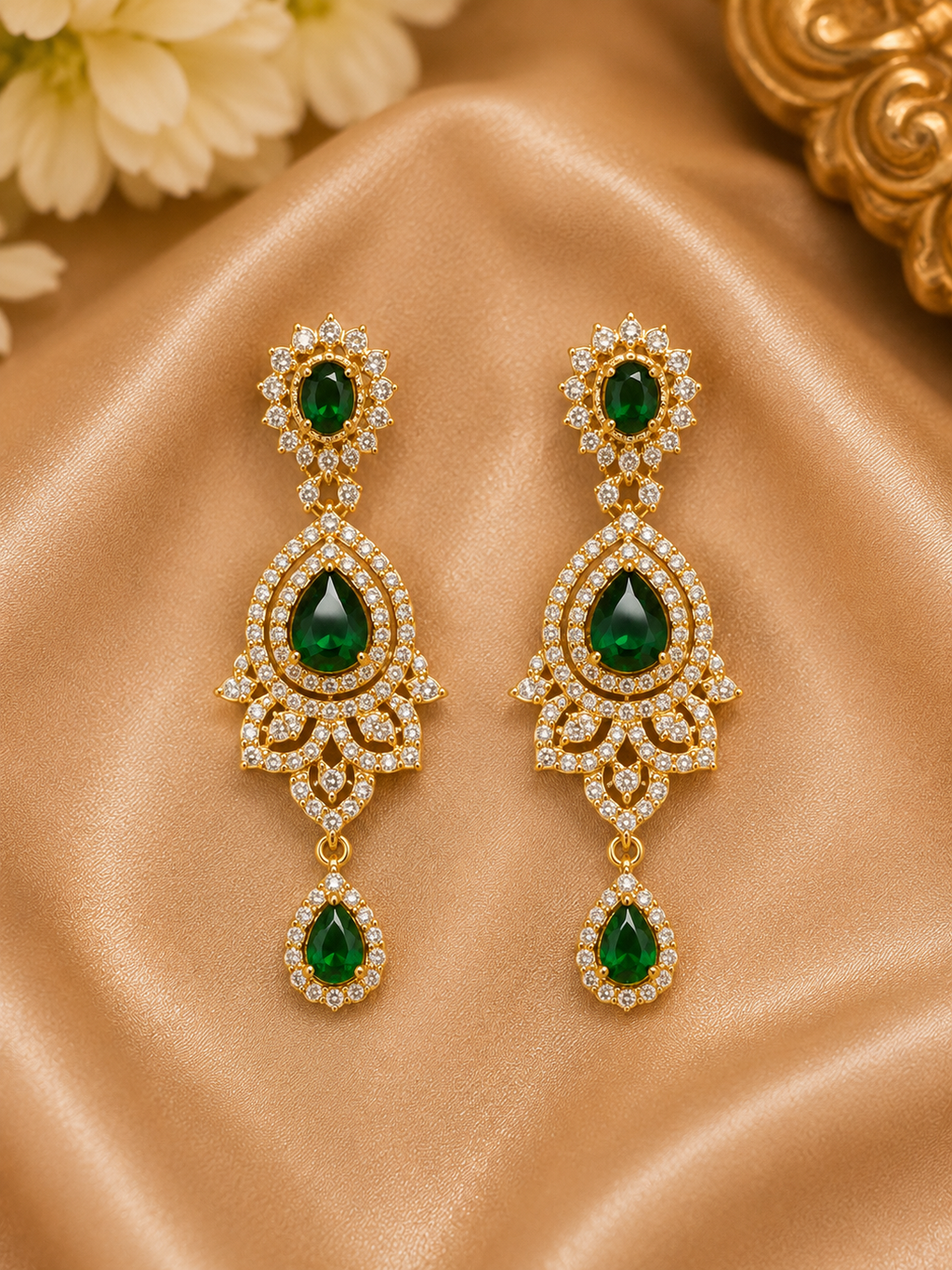 Emerald Royale Statement Necklace Set