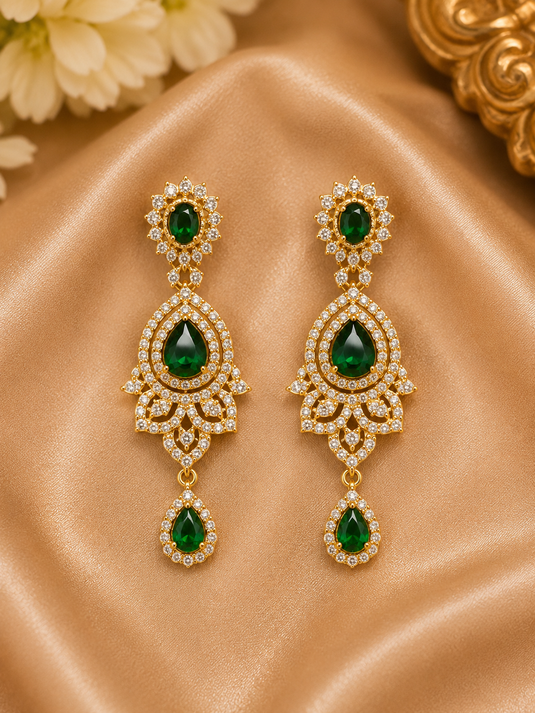 Emerald Royale Statement Necklace Set