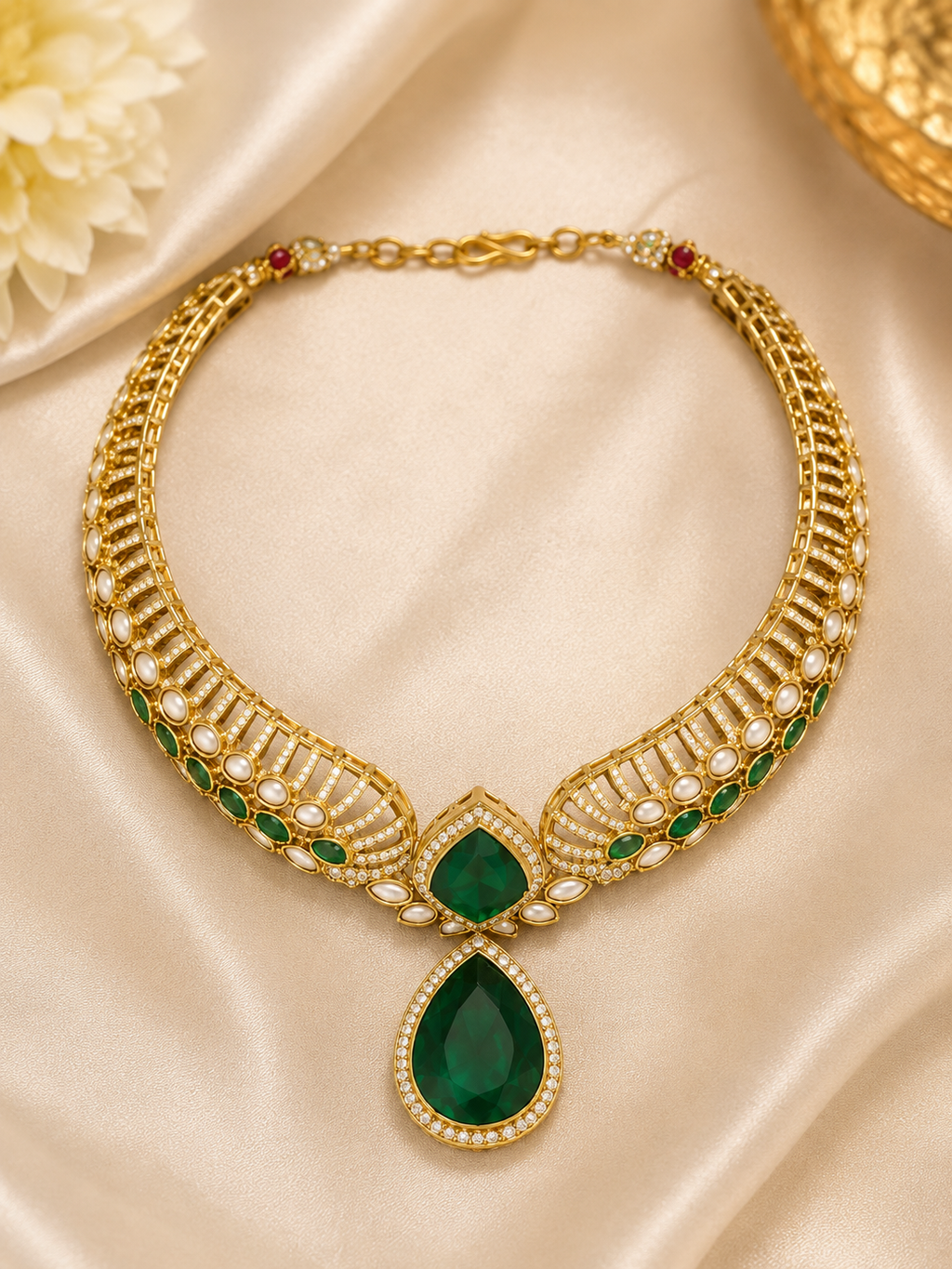 Emerald Royale Kundan Choker Set