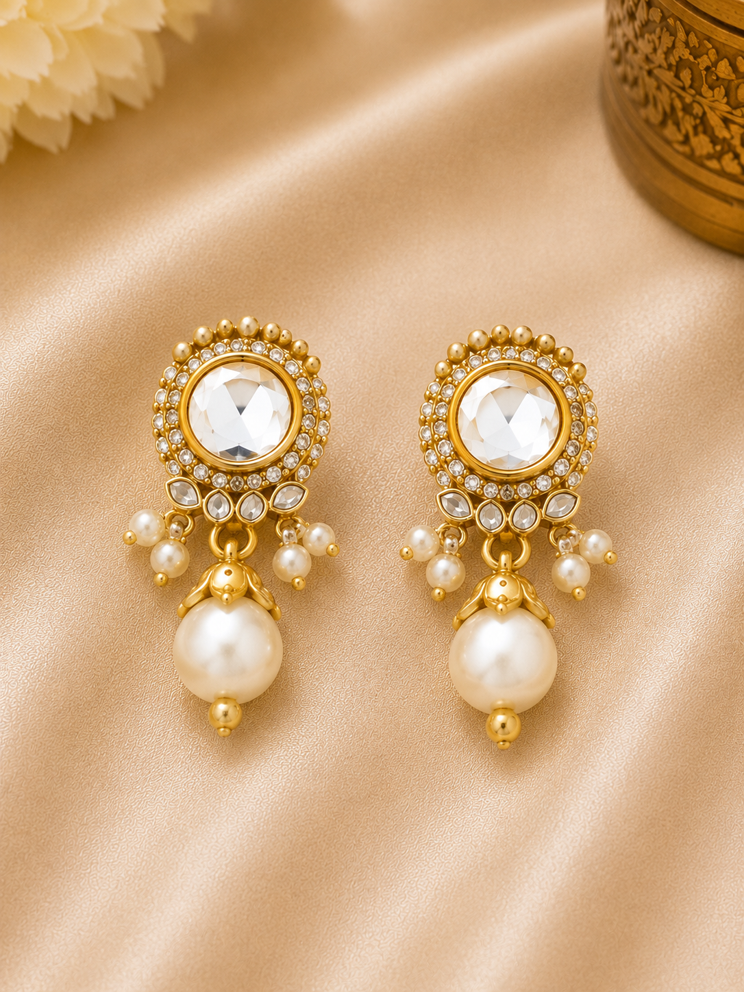 Royal Pearl Jhumki Pendant Necklace Set