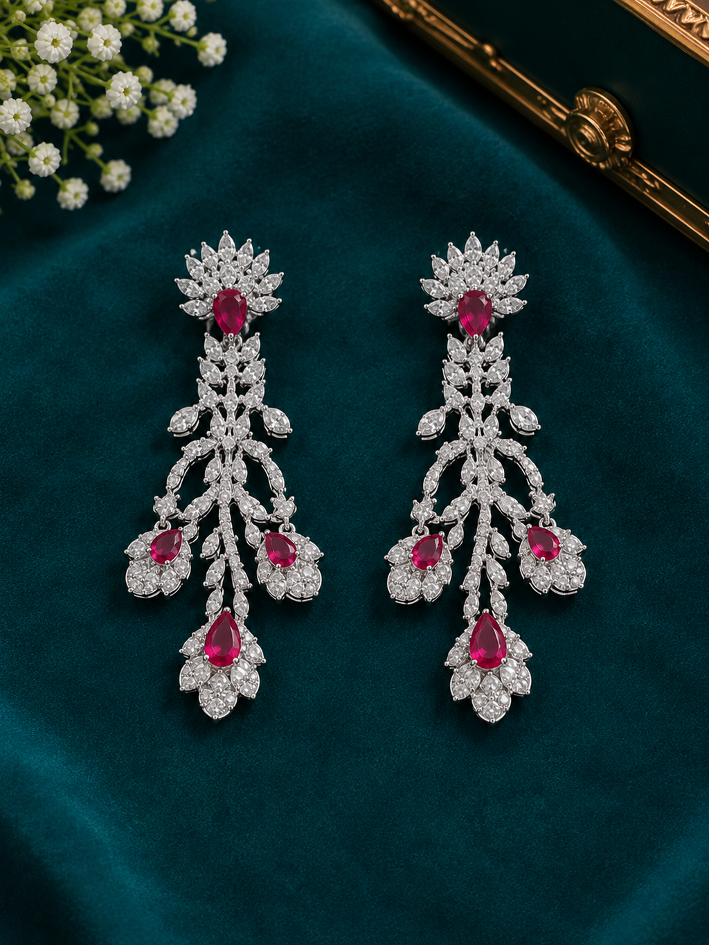 Ruby Blossom Diamond Choker Set